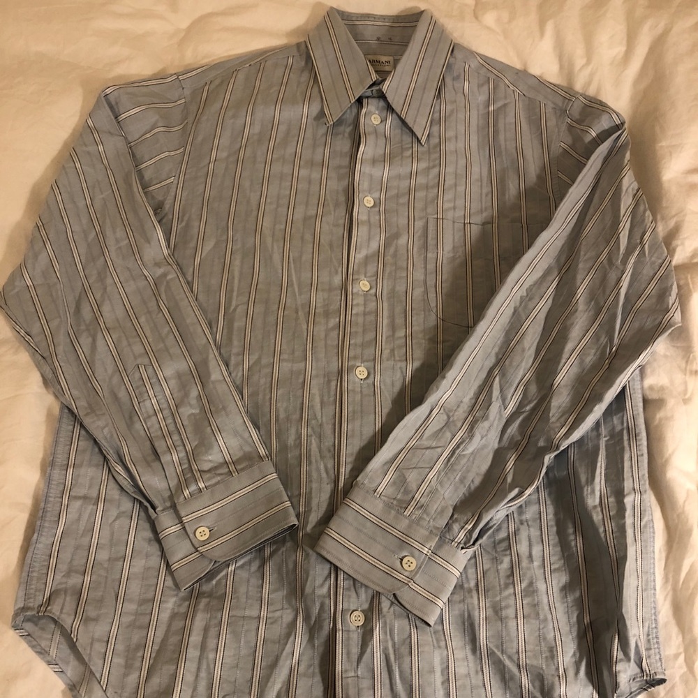 Armani Collezioni striped button down shirt Sz M